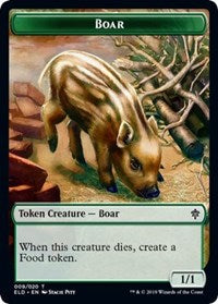Boar // Food (16) Double-Sided Token [Throne of Eldraine Tokens] | Kessel Run Games Inc. 