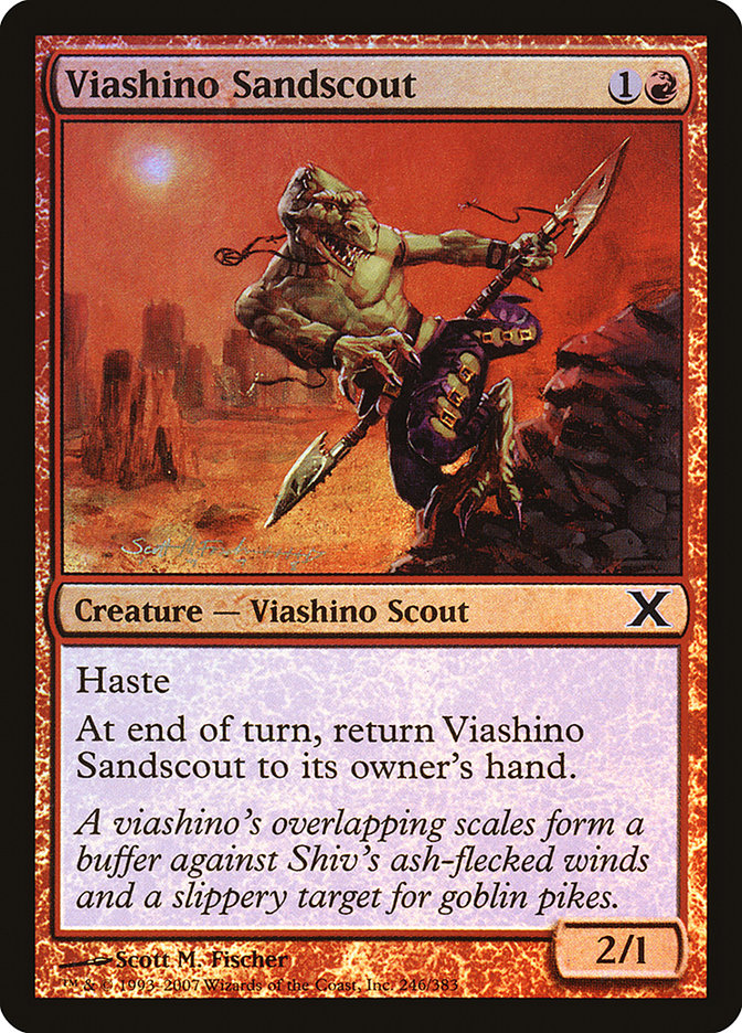 Viashino Sandscout (Premium Foil) [Tenth Edition] | Kessel Run Games Inc. 