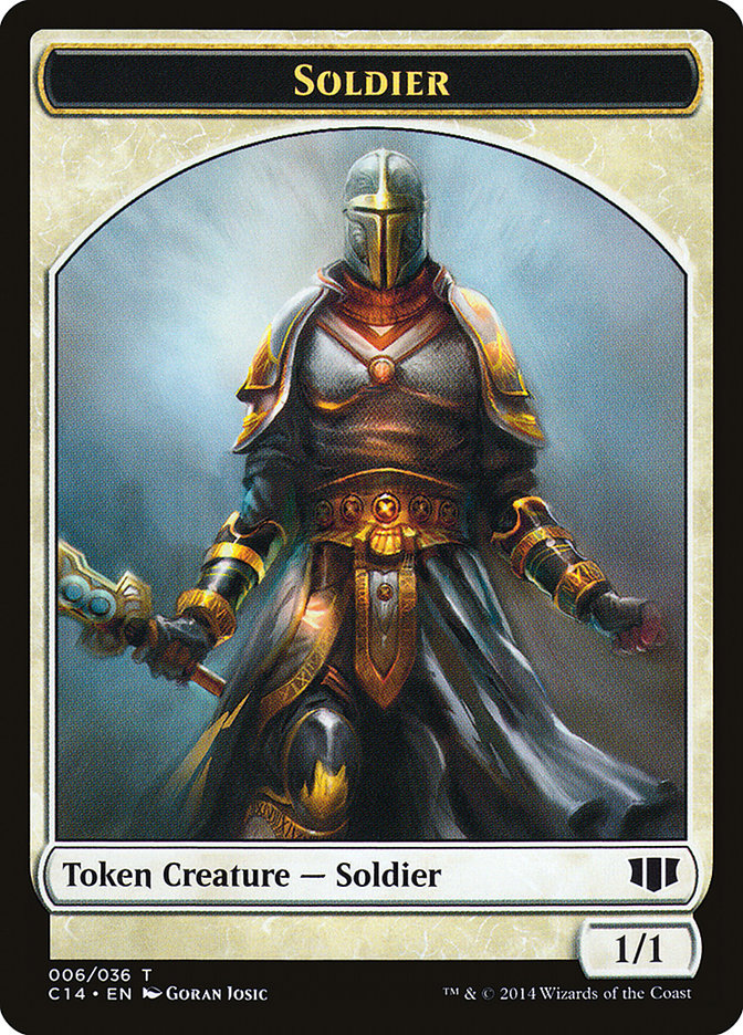 Soldier // Spirit Double-Sided Token [Commander 2014 Tokens] | Kessel Run Games Inc. 