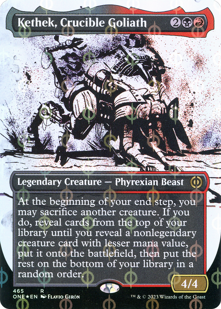 Kethek, Crucible Goliath (Borderless Ichor Step-and-Compleat Foil) [Phyrexia: All Will Be One] | Kessel Run Games Inc. 