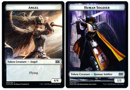 Angel // Human Soldier Double-Sided Token [Double Masters Tokens] | Kessel Run Games Inc. 