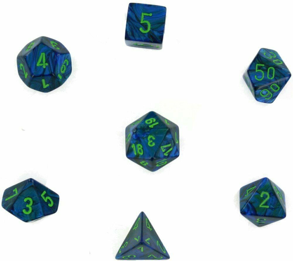 Lustrous: 7pc Polyhedral Dice Set | Kessel Run Games Inc. 