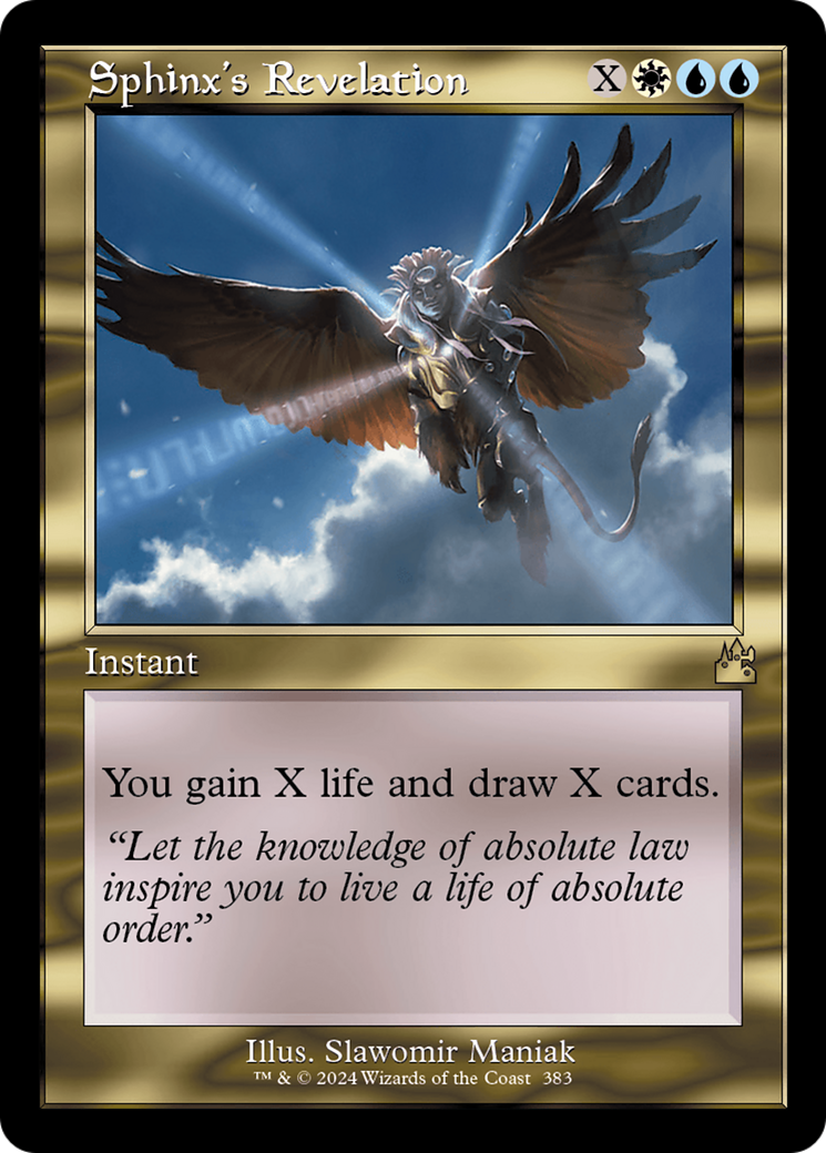 Sphinx's Revelation (Retro Frame) [Ravnica Remastered] | Kessel Run Games Inc. 