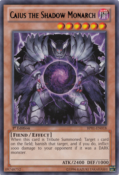 Caius the Shadow Monarch [BP01-EN018] Rare | Kessel Run Games Inc. 