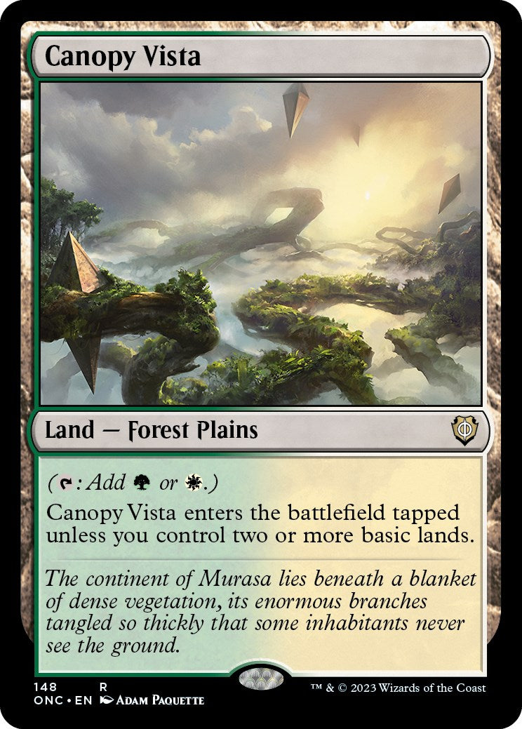 Canopy Vista [Phyrexia: All Will Be One Commander] | Kessel Run Games Inc. 