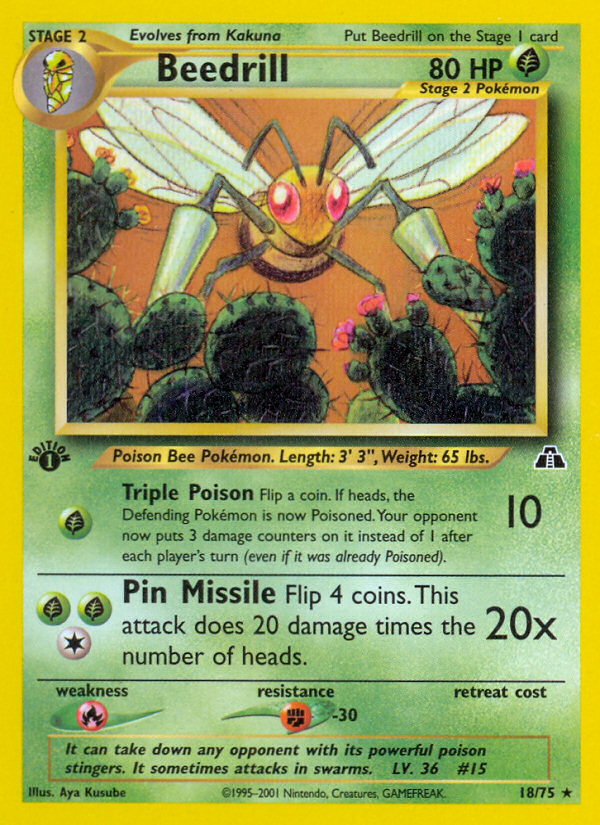 Beedrill (18/75) [Neo Discovery 1st Edition] | Kessel Run Games Inc. 