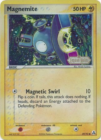 Magnemite (59/92) (Stamped) [EX: Legend Maker] | Kessel Run Games Inc. 