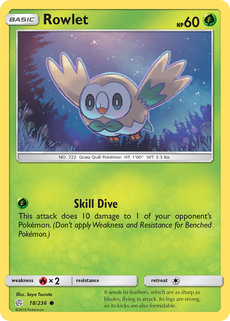 Rowlet (18/236) [Sun & Moon: Cosmic Eclipse] | Kessel Run Games Inc. 