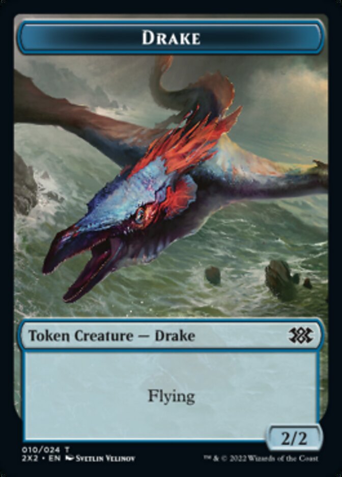 Drake // Aven Initiate Double-Sided Token [Double Masters 2022 Tokens] | Kessel Run Games Inc. 