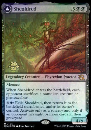Sheoldred // The True Scriptures [March of the Machine Prerelease Promos] | Kessel Run Games Inc. 