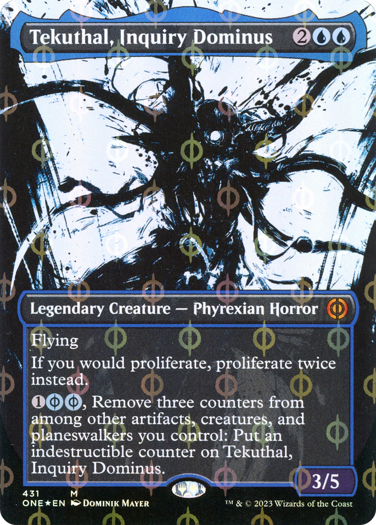 Tekuthal, Inquiry Dominus (Borderless Ichor Step-and-Compleat Foil) [Phyrexia: All Will Be One] | Kessel Run Games Inc. 