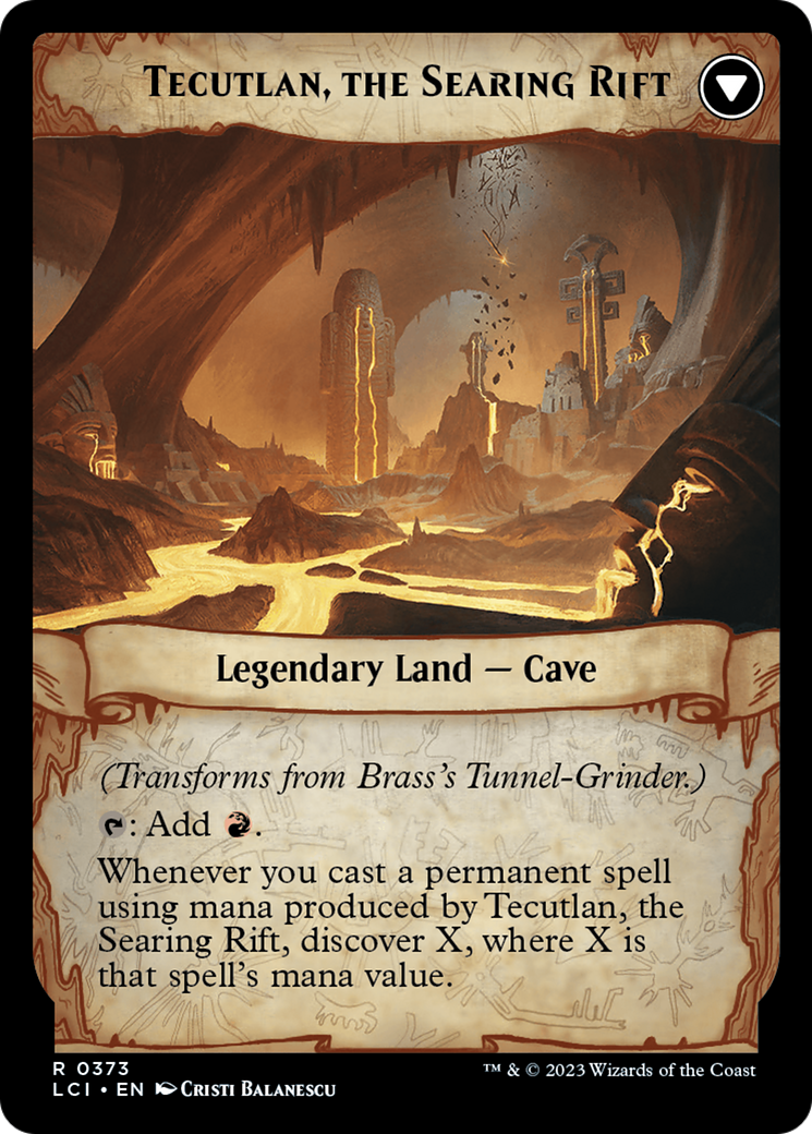 Brass's Tunnel-Grinder // Tecutlan, The Searing Rift (Extended Art) [The Lost Caverns of Ixalan] | Kessel Run Games Inc. 