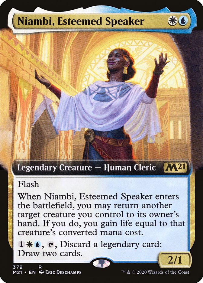 Niambi, Esteemed Speaker (Extended Art) [Core Set 2021] | Kessel Run Games Inc. 