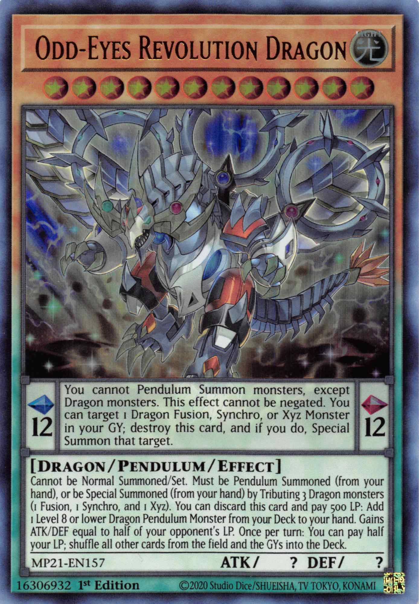 Odd-Eyes Revolution Dragon [MP21-EN157] Ultra Rare | Kessel Run Games Inc. 