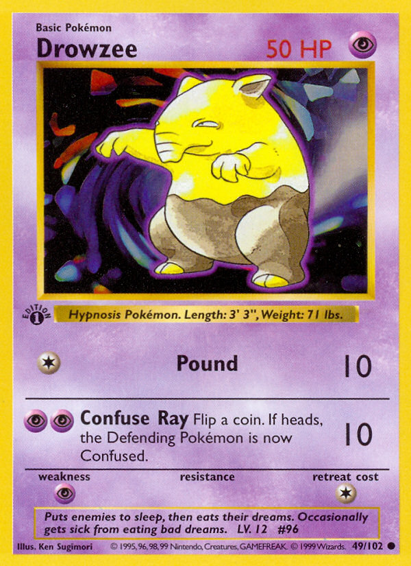 Drowzee (49/102) (Shadowless) [Base Set 1st Edition] | Kessel Run Games Inc. 