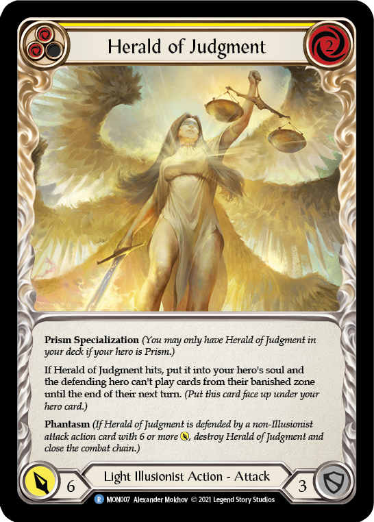 Herald of Judgment [MON007-RF] (Monarch)  1st Edition Rainbow Foil | Kessel Run Games Inc. 