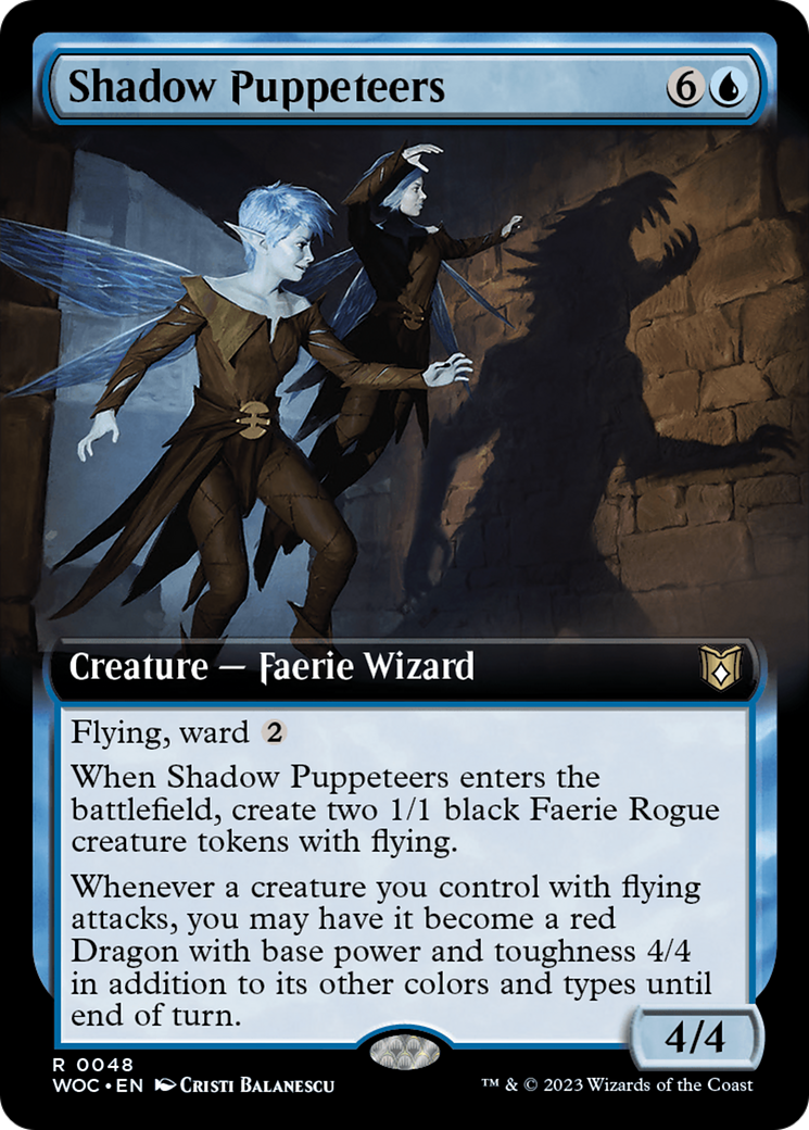 Shadow Puppeteers (Extended Art) [Wilds of Eldraine Commander] | Kessel Run Games Inc. 