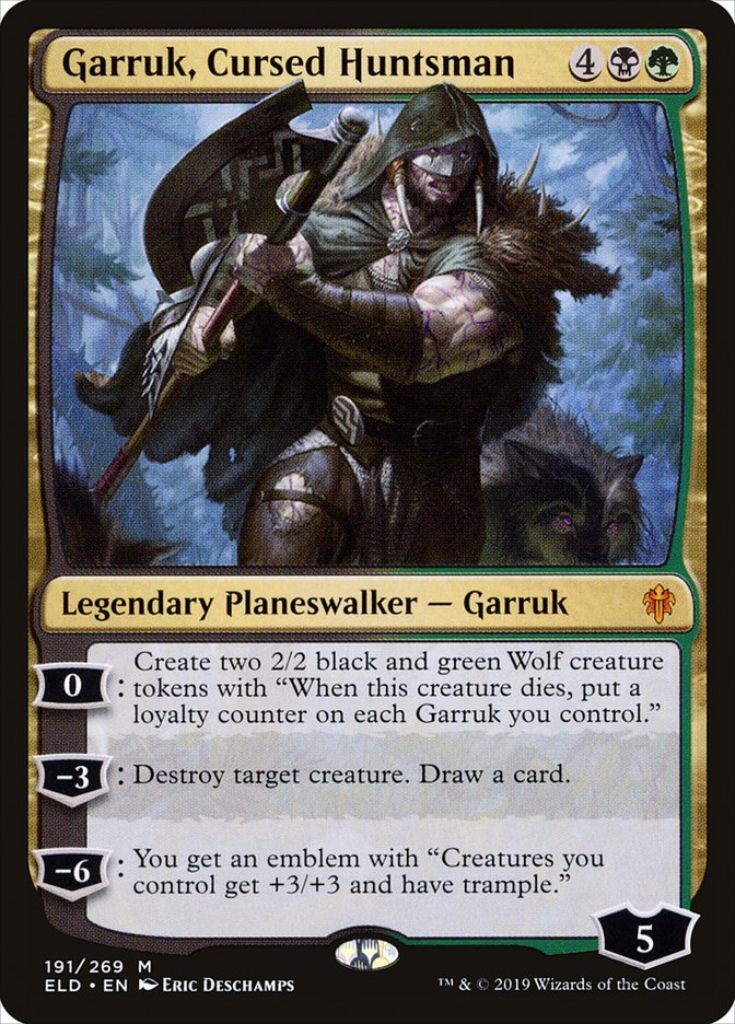 Garruk, Cursed Huntsman [Throne of Eldraine] | Kessel Run Games Inc. 