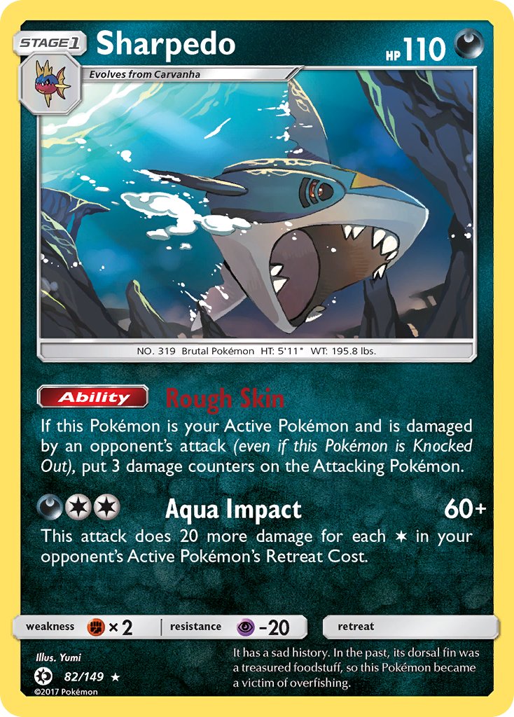 Sharpedo (82/149) (Cosmos Holo) (Blister Exclusive) [Sun & Moon: Base Set] | Kessel Run Games Inc. 