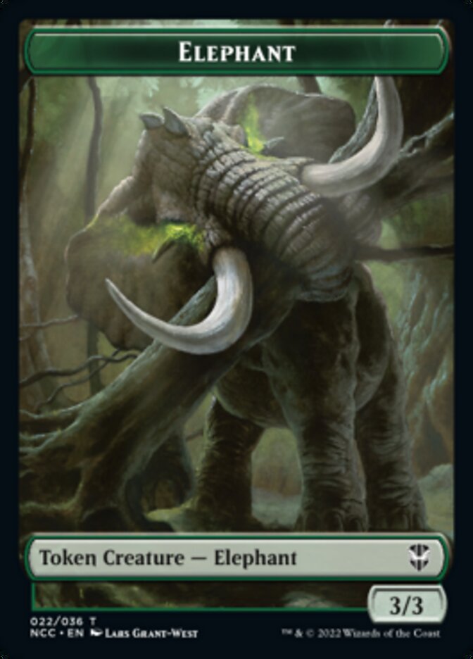 Clue // Elephant Double-Sided Token [Streets of New Capenna Commander Tokens] | Kessel Run Games Inc. 