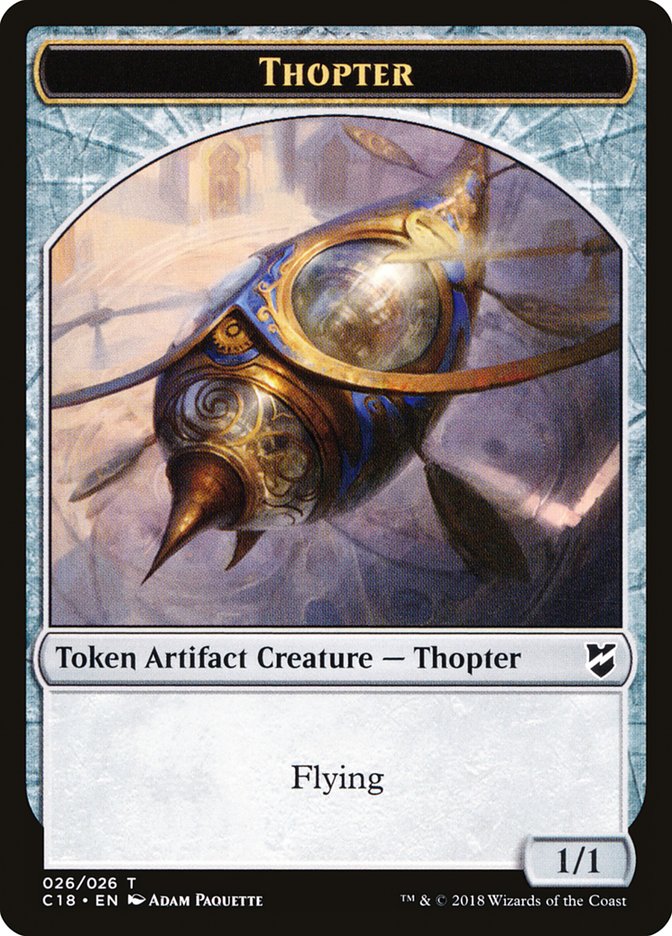 Cat Warrior // Thopter (026) Double-Sided Token [Commander 2018 Tokens] | Kessel Run Games Inc. 