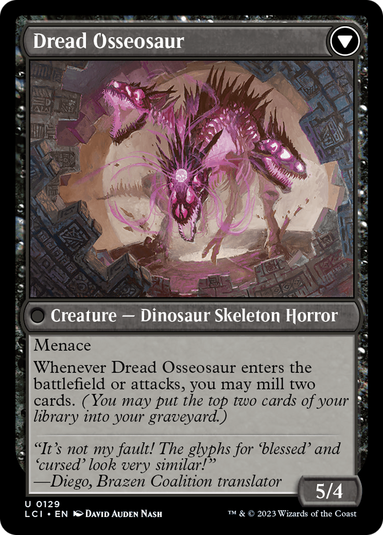 Visage of Dread // Dread Osseosaur [The Lost Caverns of Ixalan] | Kessel Run Games Inc. 