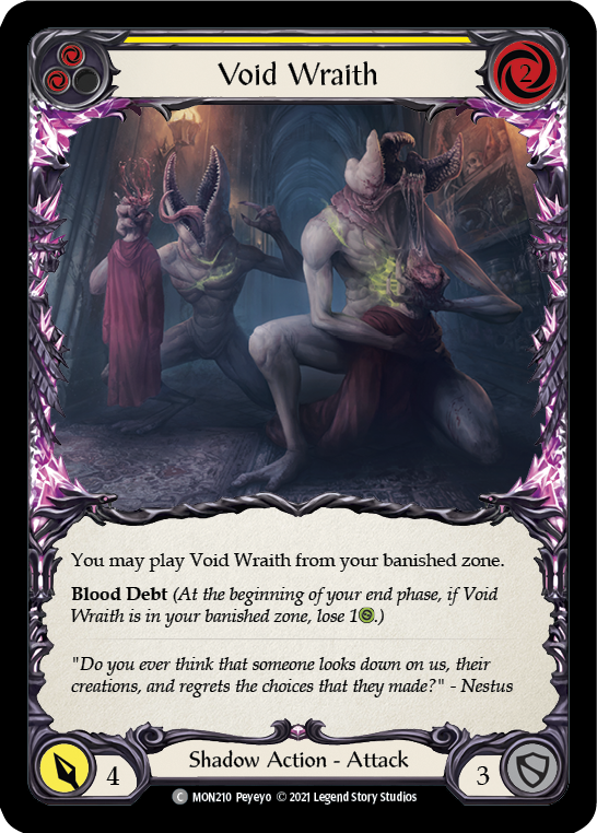 Void Wraith (Yellow) [MON210-RF] (Monarch)  1st Edition Rainbow Foil | Kessel Run Games Inc. 