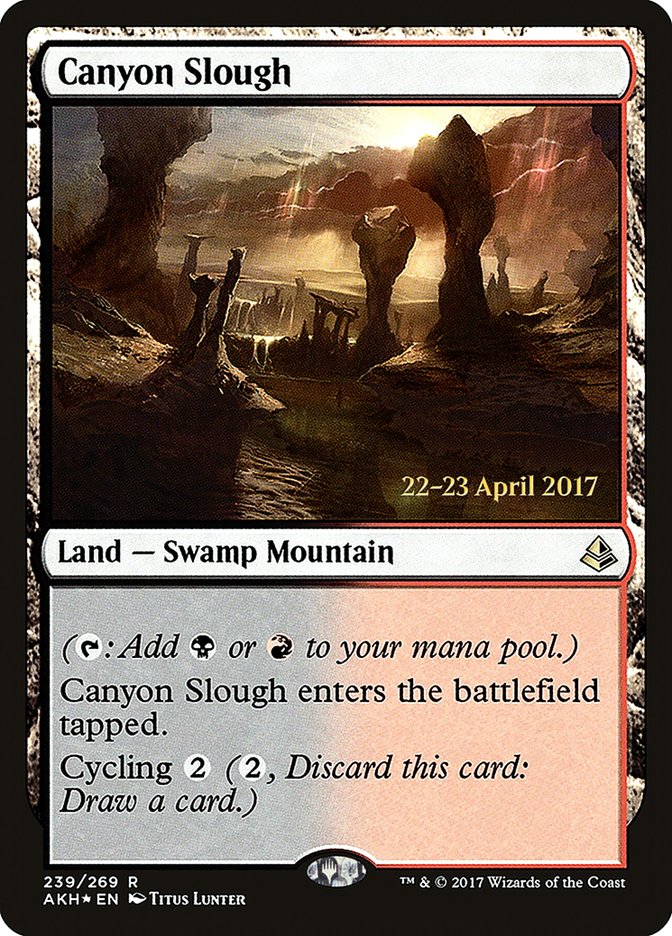 Canyon Slough [Amonkhet Prerelease Promos] | Kessel Run Games Inc. 