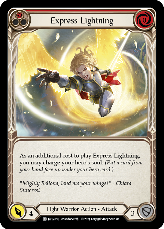 Express Lightning (Red) [MON051-RF] (Monarch)  1st Edition Rainbow Foil | Kessel Run Games Inc. 