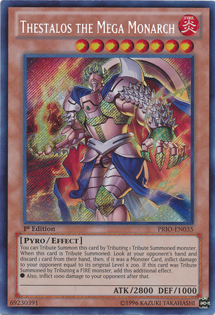 Thestalos the Mega Monarch [PRIO-EN035] Secret Rare | Kessel Run Games Inc. 