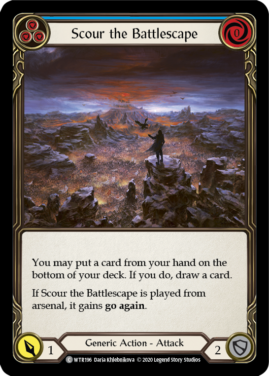 Scour the Battlescape (Blue) [U-WTR196] (Welcome to Rathe Unlimited)  Unlimited Rainbow Foil | Kessel Run Games Inc. 