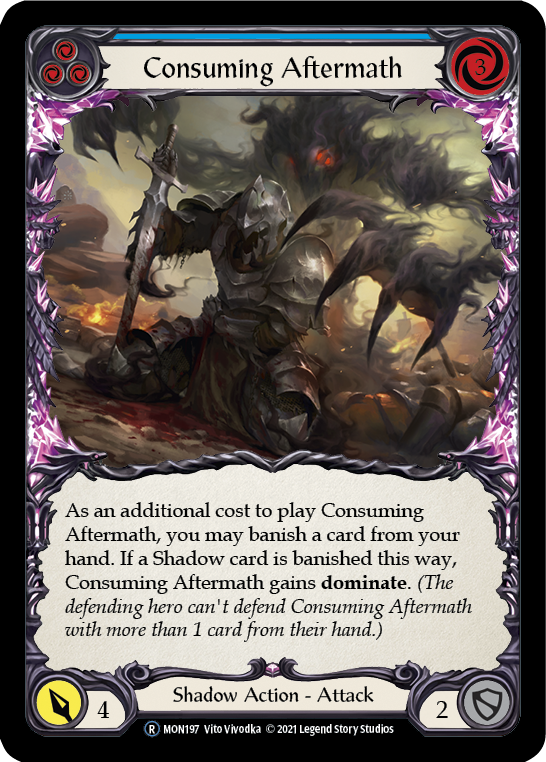 Consuming Aftermath (Blue) [U-MON197-RF] (Monarch Unlimited)  Unlimited Rainbow Foil | Kessel Run Games Inc. 