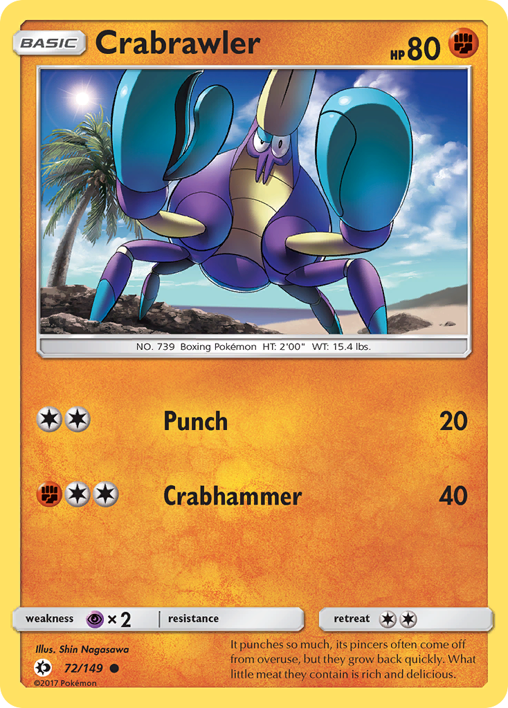 Crabrawler (72/149) [Sun & Moon: Base Set] | Kessel Run Games Inc. 