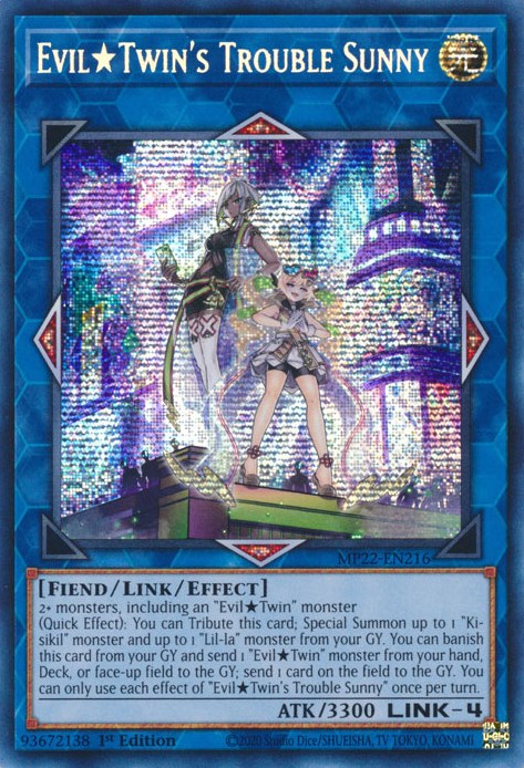 Evil Twin's Trouble Sunny [MP22-EN216] Prismatic Secret Rare | Kessel Run Games Inc. 