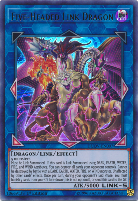 Five-Headed Link Dragon [DUOV-EN007] Ultra Rare | Kessel Run Games Inc. 