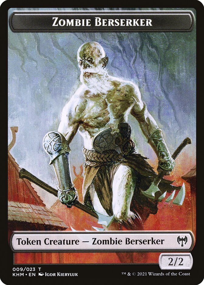 Treasure // Zombie Berserker Double-Sided Token [Kaldheim Tokens] | Kessel Run Games Inc. 