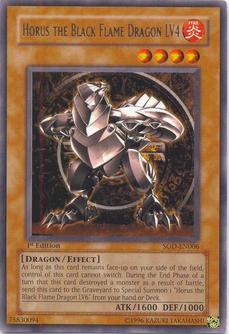 Horus The Black Flame Dragon LV4 [SOD-EN006] Rare | Kessel Run Games Inc. 