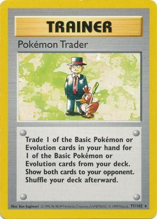Pokemon Trader (77/102) [Base Set Shadowless Unlimited] | Kessel Run Games Inc. 