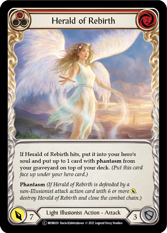 Herald of Rebirth (Red) [U-MON020-RF] (Monarch Unlimited)  Unlimited Rainbow Foil | Kessel Run Games Inc. 