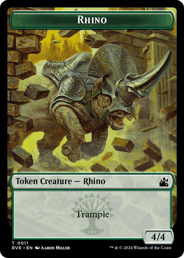 Rhino Token [Ravnica Remastered Tokens] | Kessel Run Games Inc. 