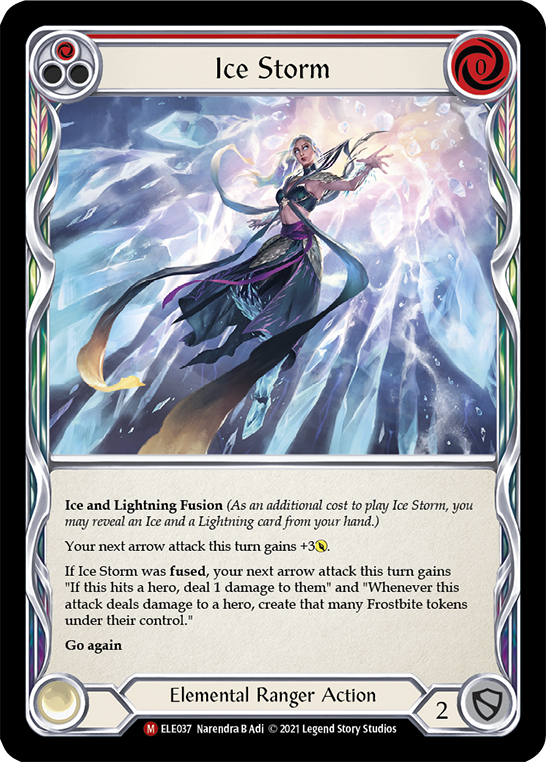 Ice Storm [ELE037] (Tales of Aria)  1st Edition Rainbow Foil | Kessel Run Games Inc. 