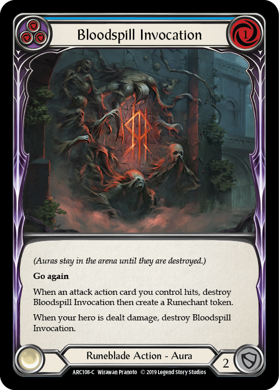 Bloodspill Invocation (Blue) [ARC108-C] (Arcane Rising)  1st Edition Rainbow Foil | Kessel Run Games Inc. 