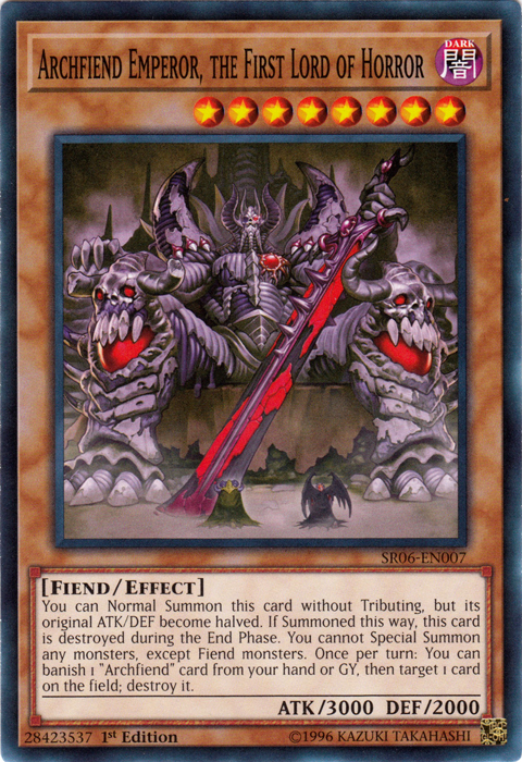 Archfiend Emperor, the First Lord of Horror [SR06-EN007] Common | Kessel Run Games Inc. 