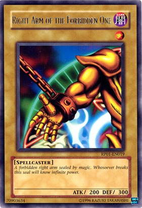 Right Arm of the Forbidden One [RP01-EN019] Rare | Kessel Run Games Inc. 