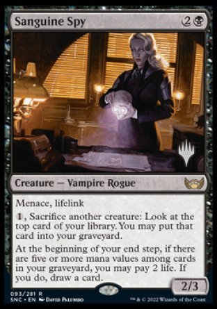 Sanguine Spy (Promo Pack) [Streets of New Capenna Promos] | Kessel Run Games Inc. 