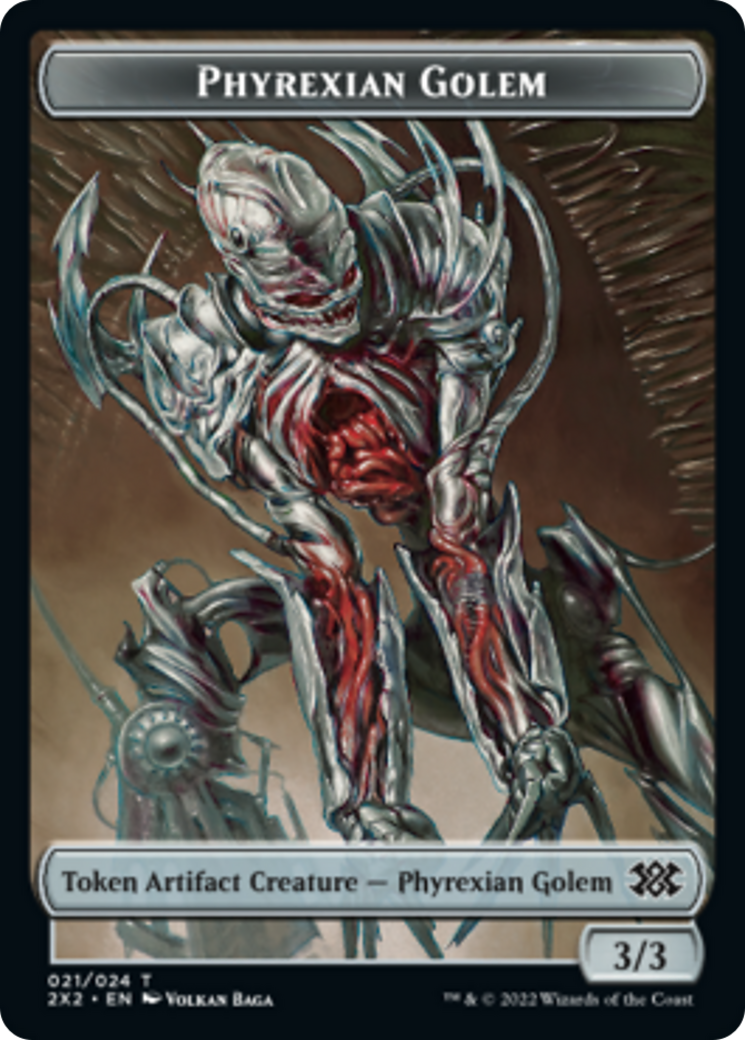 Zombie // Phyrexian Golem Double-Sided Token [Double Masters 2022 Tokens] | Kessel Run Games Inc. 