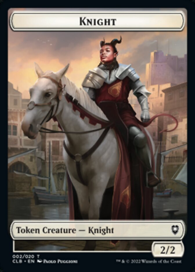 Treasure // Knight Double-Sided Token [Commander Legends: Battle for Baldur's Gate Tokens] | Kessel Run Games Inc. 