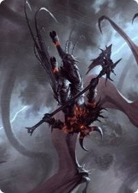 Burning-Rune Demon Art Card [Kaldheim Art Series] | Kessel Run Games Inc. 