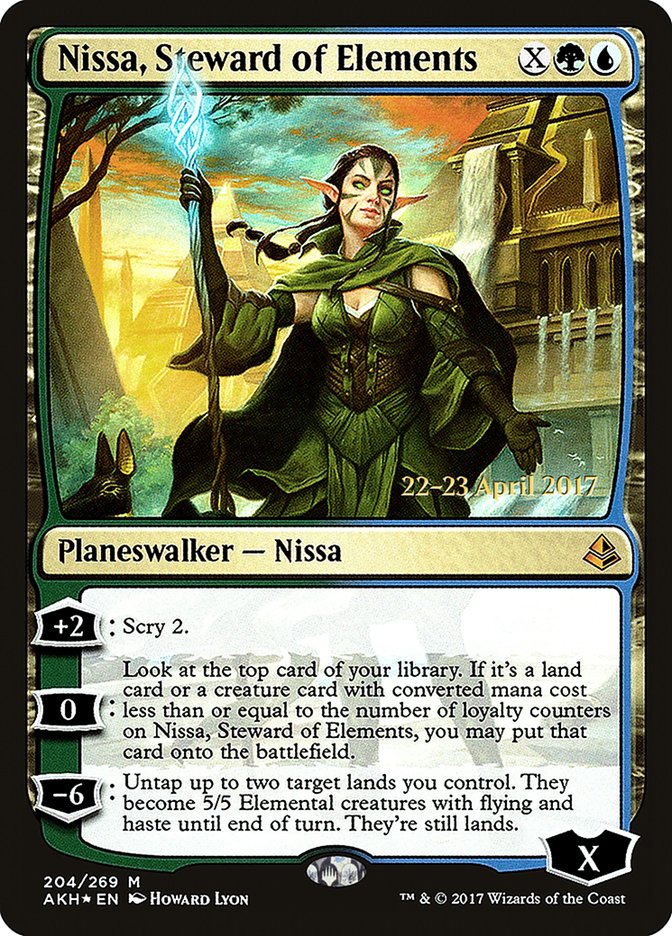 Nissa, Steward of Elements [Amonkhet Prerelease Promos] | Kessel Run Games Inc. 