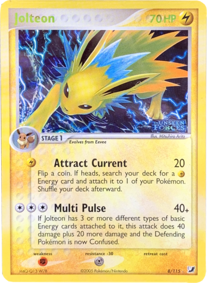 Jolteon (8/115) (Stamped) [EX: Unseen Forces] | Kessel Run Games Inc. 